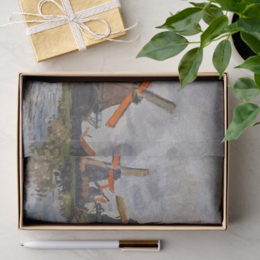 Claude Monet - Windmills near Zaandam Tissuepapier (Geschenk)