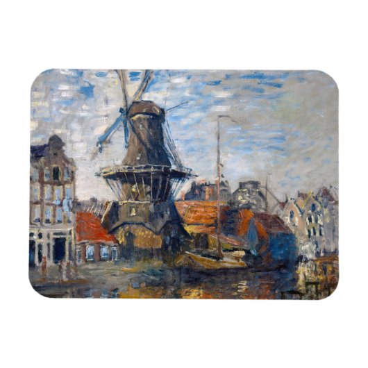 Claude Monet - Windmolen, Amsterdam  Magneet (Horizontaal)