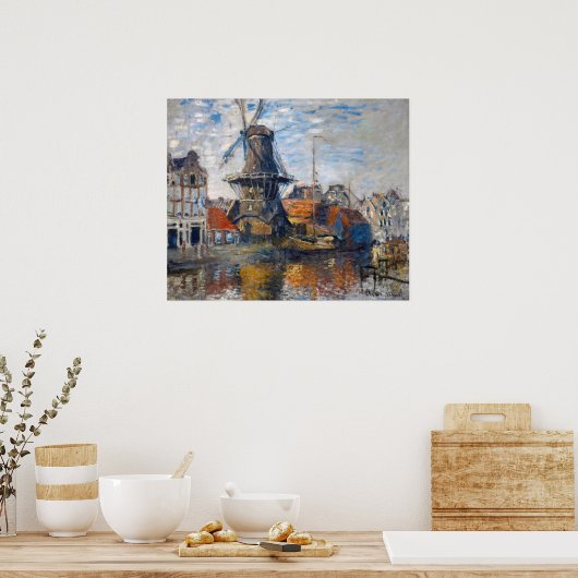 Claude Monet - Windmolen, Amsterdam Poster (Keuken)