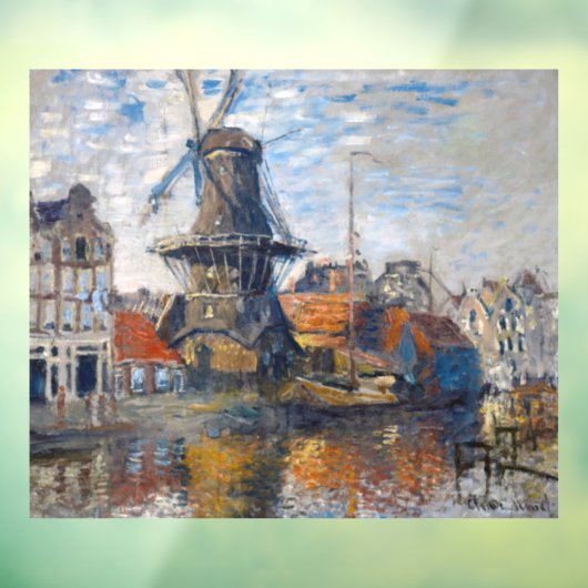 Claude Monet - Windmolen, Amsterdam  Raamsticker (Vel 3)