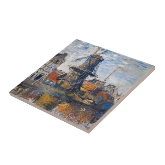 Claude Monet - Windmolen, Amsterdam Tegeltje (Zijkant)