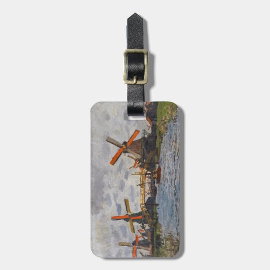 Claude Monet - Windmolens bij Zaandam Bagagelabel (Voorkant verticaal)