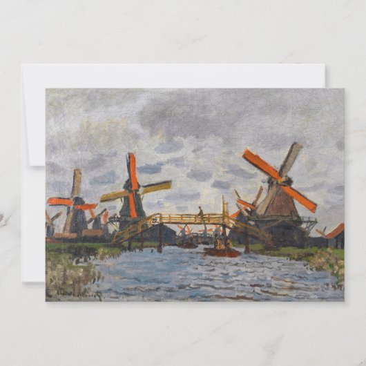 Claude Monet - Windmolens bij Zaandam Bedankkaart (Voorkant)