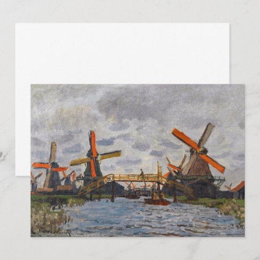 Claude Monet - Windmolens bij Zaandam Bedankkaart (Voorkant / Achterkant)