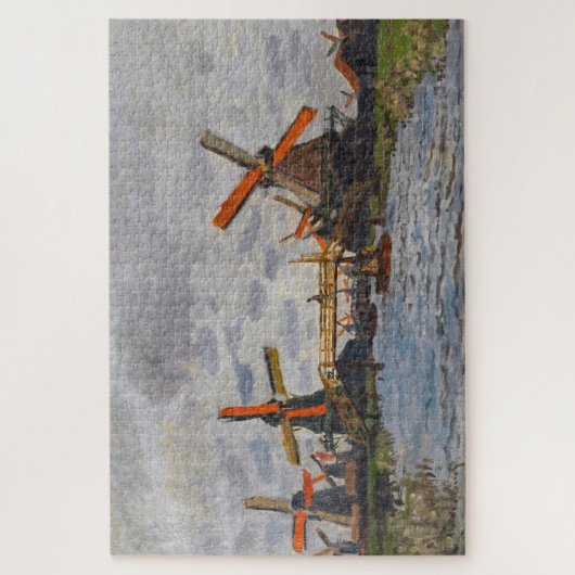 Claude Monet - Windmolens bij Zaandam Legpuzzel (Verticaal)