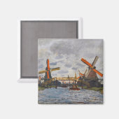 Claude Monet - Windmolens bij Zaandam Magneet (Voorkant / Achterkant)