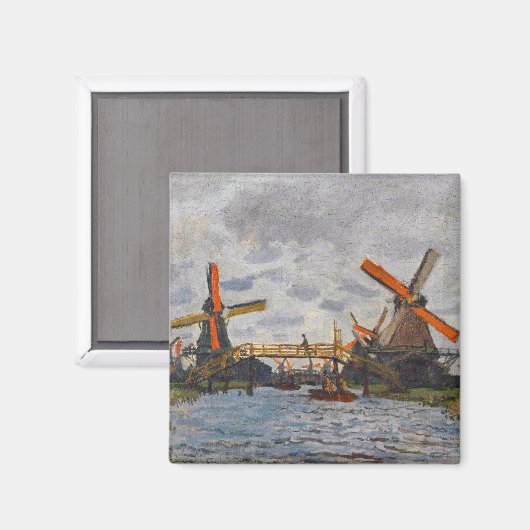 Claude Monet - Windmolens bij Zaandam Magneet (Voorkant / Achterkant)