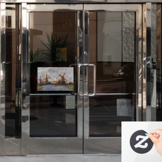 Claude Monet - Windmolens bij Zaandam Raamsticker (Kantoordeur)