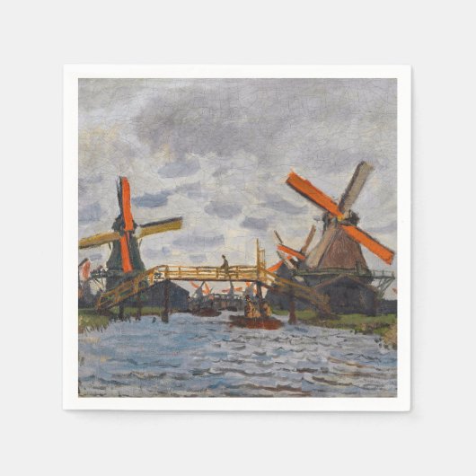 Claude Monet - Windmolens bij Zaandam Servet (Voorkant)