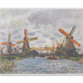 Claude Monet - Windmolens bij Zaandam Sticker (Voorkant)