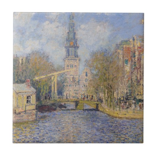 Claude Monet - Windmolens bij Zaandam Tegeltje (Voorkant)