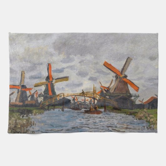 Claude Monet - Windmolens bij Zaandam Theedoek (Horizontaal)