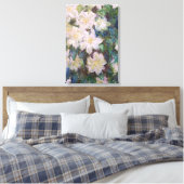 Claude Monet - Witte Clematis Faux Canvas Afdruk (Insitu (Slaapkamer))