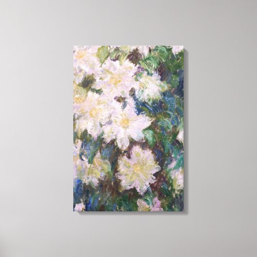 Claude Monet - Witte Clematis Faux Canvas Afdruk (Voorkant)