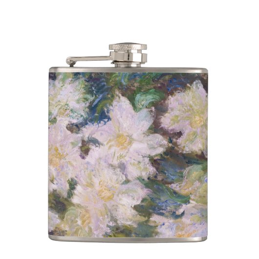 Claude Monet - Witte Clematis Heupfles (Voorkant)