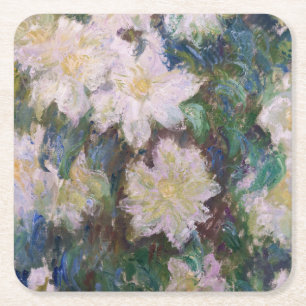 Claude Monet - Witte Clematis Kartonnen Onderzetters