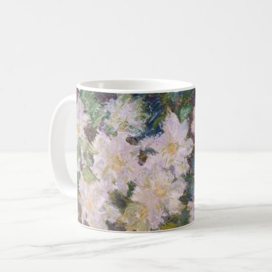 Claude Monet - Witte Clematis Koffiemok (Voorkant links)