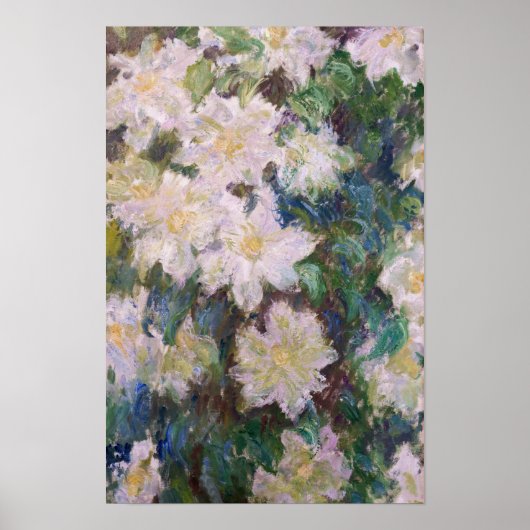 Claude Monet - Witte Clematis Poster (Voorkant)