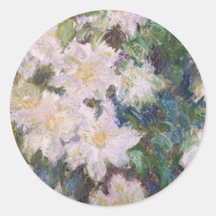 Claude Monet - Witte Clematis Ronde Sticker