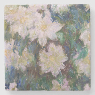 Claude Monet - Witte Clematis Stenen Onderzetter