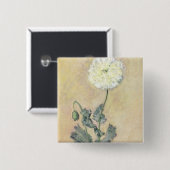 Claude Monet | Witte papaver, 1883 Vierkante Button 5,1 Cm (Voorkant /achterkant)