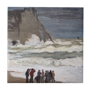 Claude Monet - Woelige zee bij Etretat Tegeltje