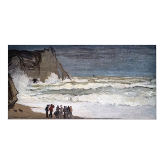 Claude Monet - Woeste zee bij Etretat Foto Afdruk (Voorkant)
