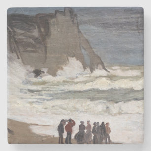 Claude Monet - Woeste zee bij Etretat Stenen Onderzetter