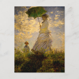 Claude Monet-Woman met een Briefkaart van Parasol