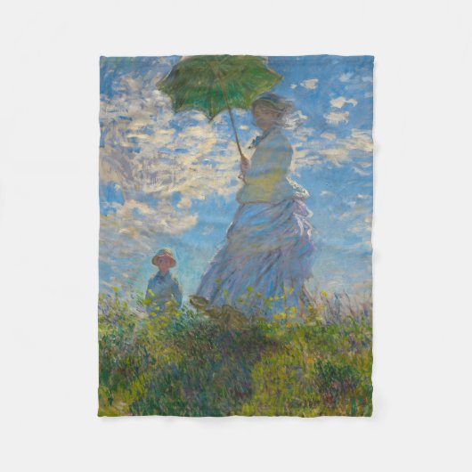 Claude Monet Woman met een parasol Fleece Deken (Voorkant)