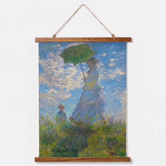 Claude Monet Woman met een parasol Hangend Wandkleed (Voorkant)