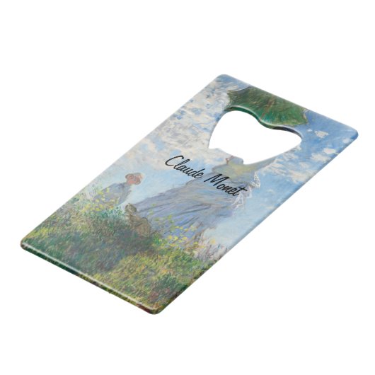 Claude Monet Woman met een parasol, Madame Monet Creditkaart Flessenopener (Voorkant Gekanteld)
