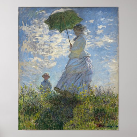 Claude Monet Woman met een parasol Poster (Voorkant)