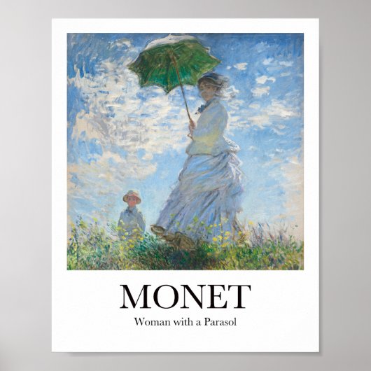 Claude Monet Woman met een parasol Poster (Voorkant)