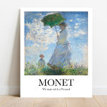 Claude Monet Woman met een parasol Poster<br><div class="desc">Claude Monet’s Woman with a Parasol is een impressionistisch portret van licht,  natuur en familie.</div>