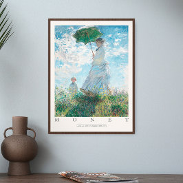 Claude Monet Woman Parasol Madame Her Son 1875 Art Poster