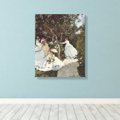 Claude Monet – Women in the Garden 1866 Canvas Afdruk (Insitu (Houten vloer))
