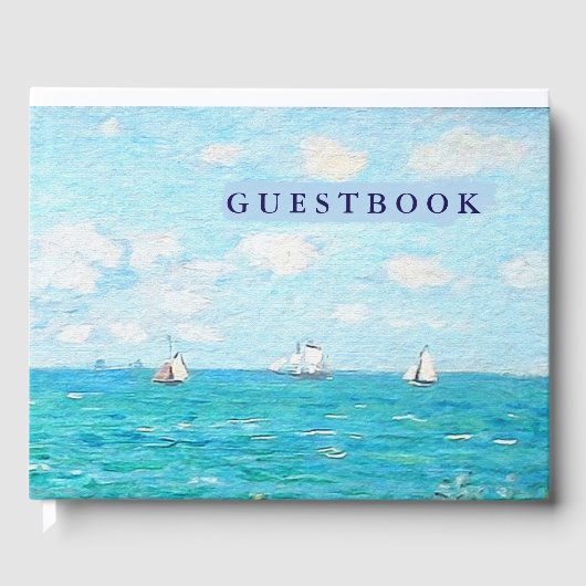 Claude Monet Zeegezicht bij Saint-Adresse Fine Art Gastenboek (Voorkant)