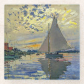 Claude Monet - Zeilboot bij Le Petit-Gennevilliers Glazen Onderzetter (Voorkant)