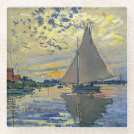 Claude Monet - Zeilboot bij Le Petit-Gennevilliers Glazen Onderzetter