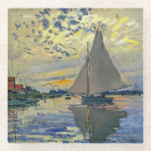 Claude Monet - Zeilboot bij Le Petit-Gennevilliers Glazen Onderzetter