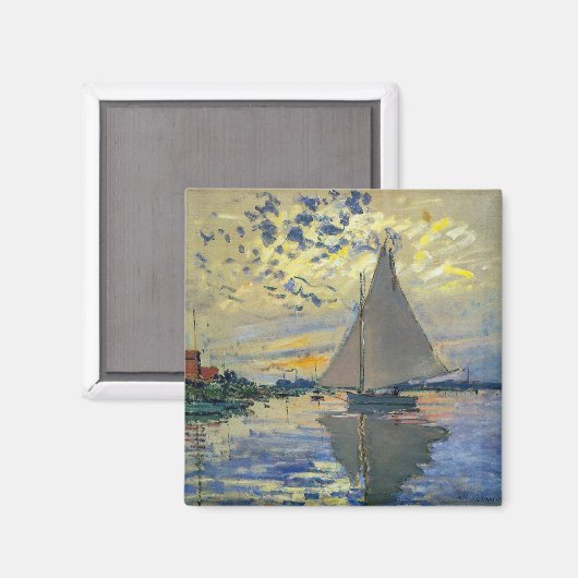 Claude Monet - Zeilboot bij Le Petit-Gennevilliers Magneet (Voorkant / Achterkant)