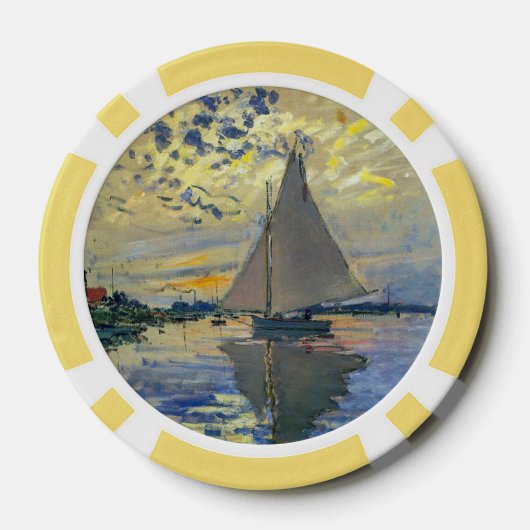 Claude Monet - Zeilboot bij Le Petit-Gennevilliers Poker Chips (Achterkant)