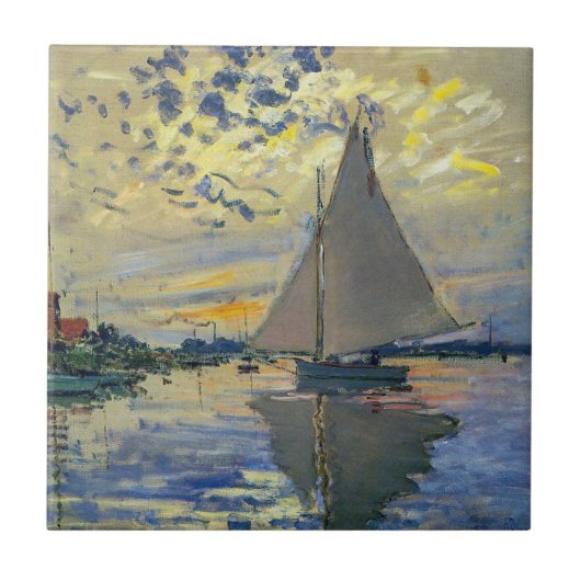Claude Monet - Zeilboot bij Le Petit-Gennevilliers Tegeltje (Voorkant)