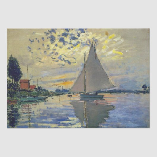 Claude Monet - Zeilboot bij Le Petit-Gennevilliers Tissuepapier (Voorkant)