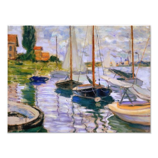 Claude Monet - Zeilboten op de Seine Foto Afdruk (Voorkant)