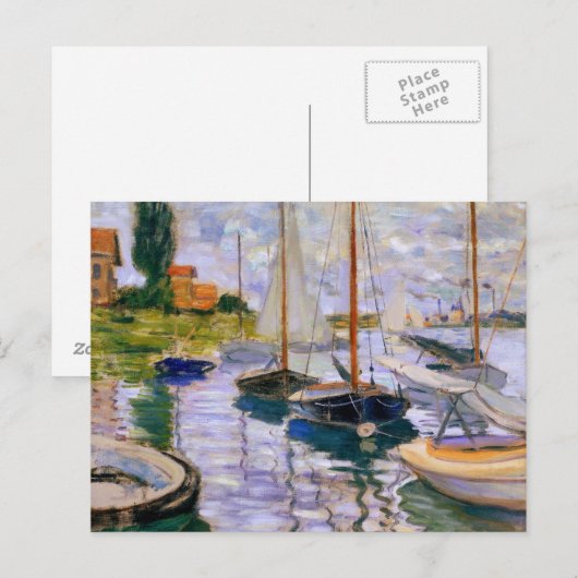 Claude Monet - Zeilboten op de Zegen Briefkaart (Voorkant / Achterkant)