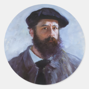 Claude Monet, Zelfportret met een baret, Ronde Sticker