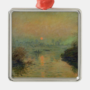 Claude Monet Zon boven de Zine Metalen Ornament