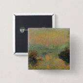 Claude Monet | Zon boven de Zine Vierkante Button 5,1 Cm (Voorkant /achterkant)